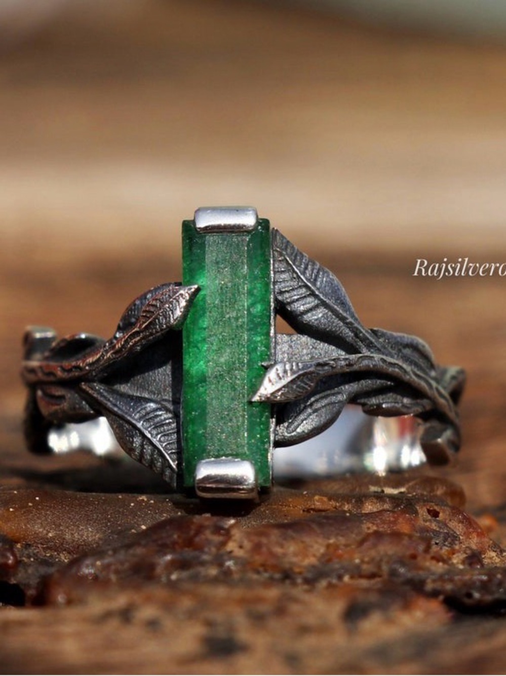 Aventurine and Sterling Silver Ring size 8